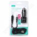 Адаптер захранване Omega 12-24V - 5V 2.1A 2xUSB + 2in1 cable micro USB